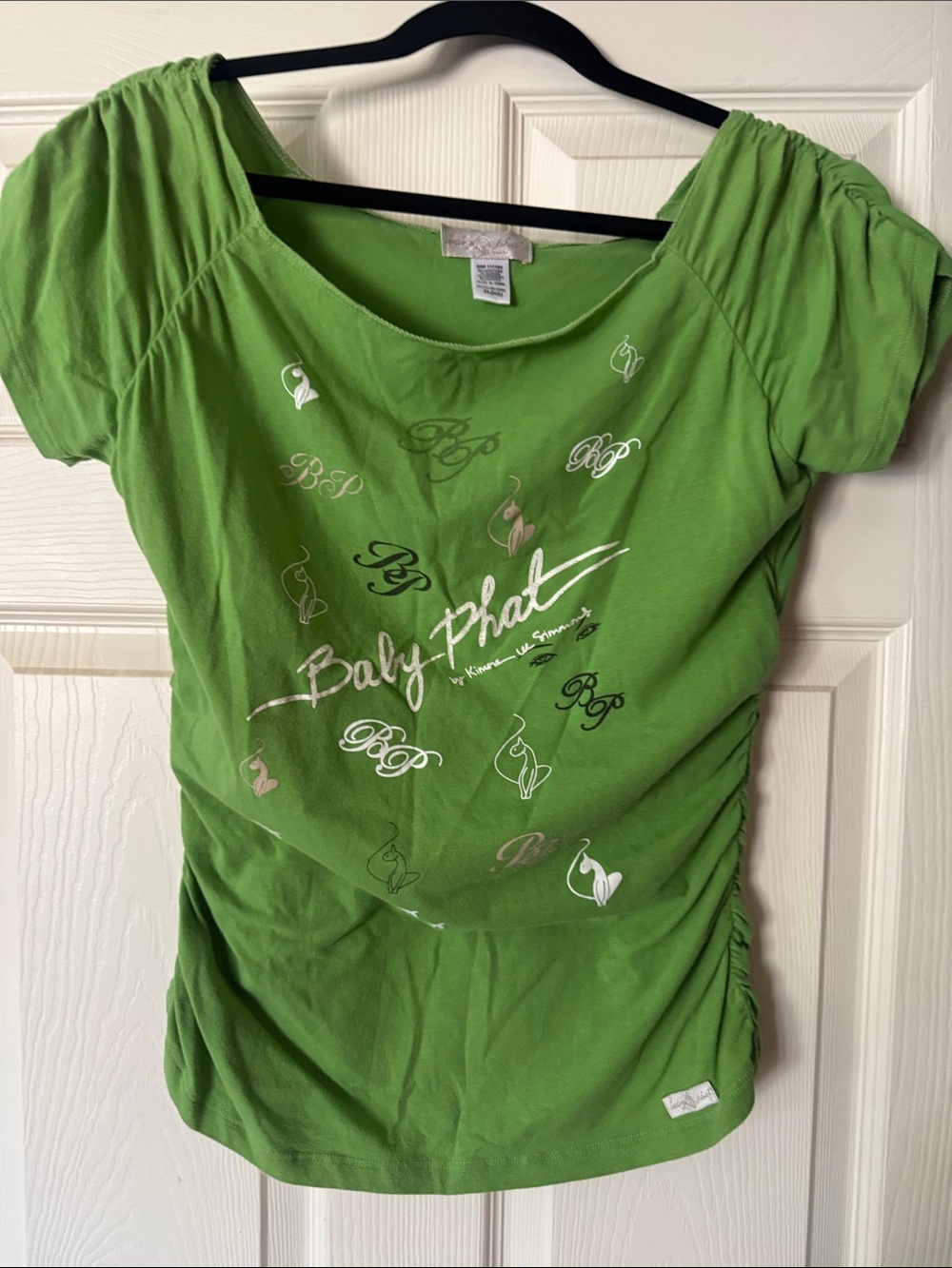 Baby Phat Green Logo Ruched Tee